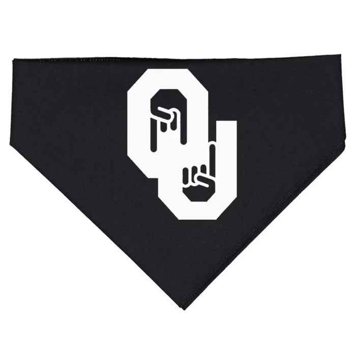 Horns Down Oklahoma Texas USA-Made Doggie Bandana