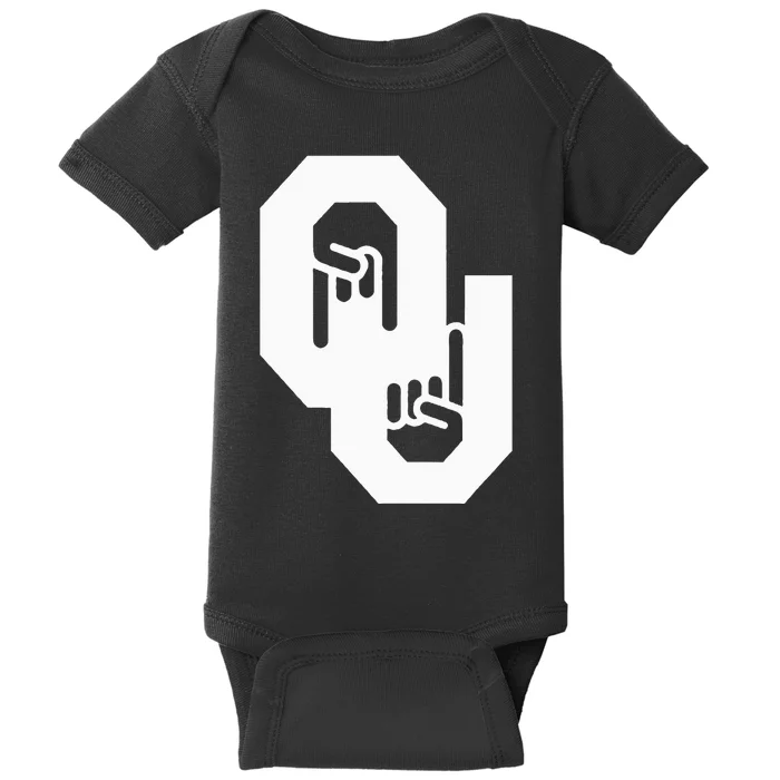 Horns Down Oklahoma Texas Baby Bodysuit