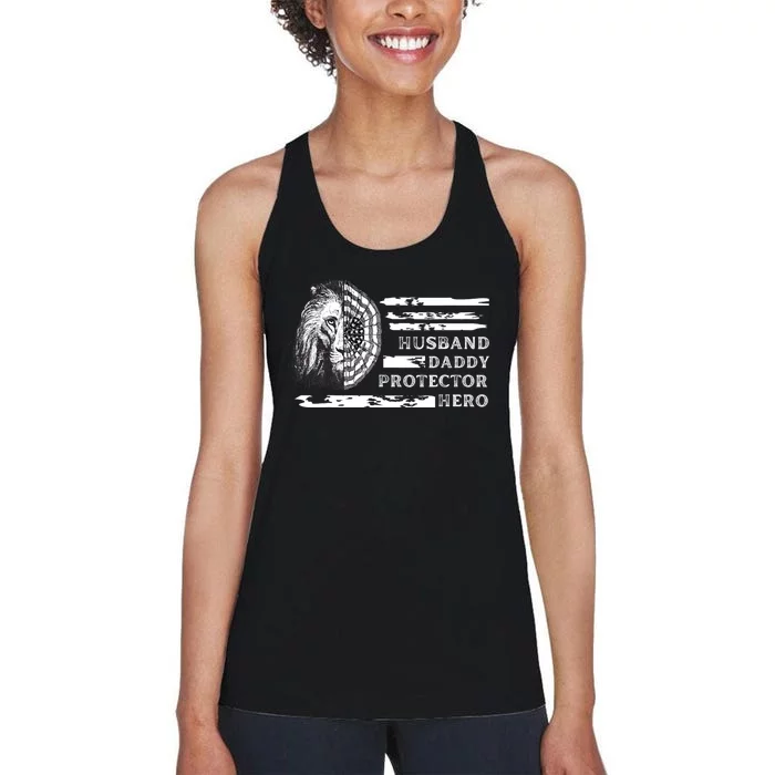 Husband Daddy Protector Hero Women's Racerback Tank