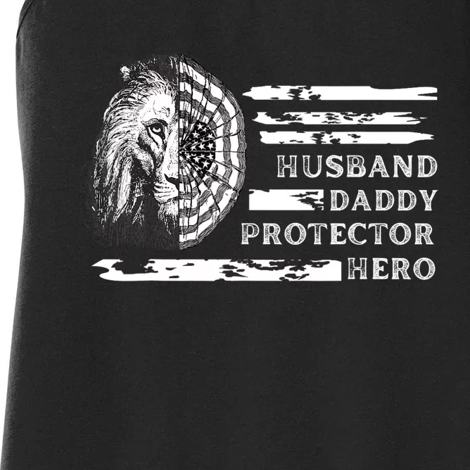 Husband Daddy Protector Hero Women's Racerback Tank