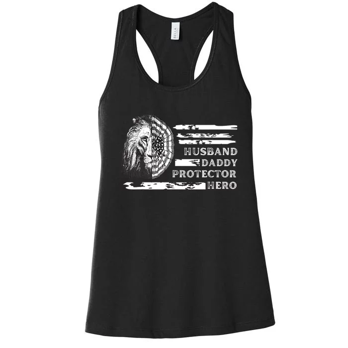 Husband Daddy Protector Hero Women's Racerback Tank