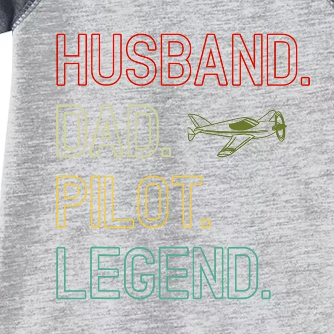 Husband Dad Pilot Legend Retro Pilot Dad Infant Baby Jersey Bodysuit