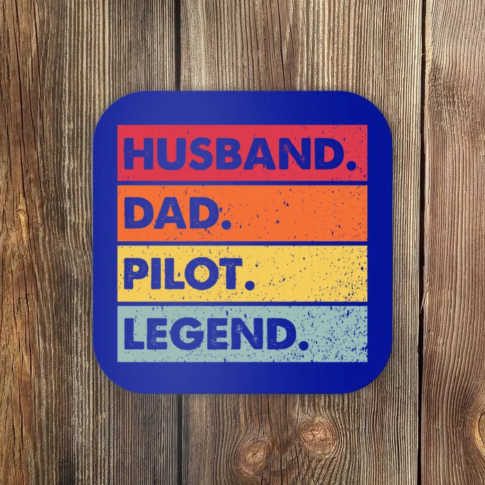 Husband Dad Pilot Legend Airplane Aviation Dad Father Gift Coaster