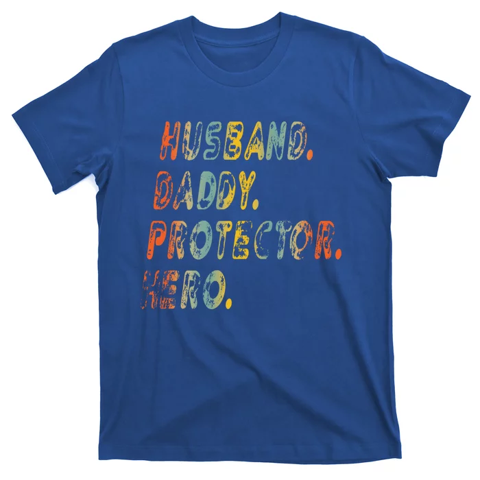 Husband Daddy Protector Hero Vintage Design Great Gift T-Shirt