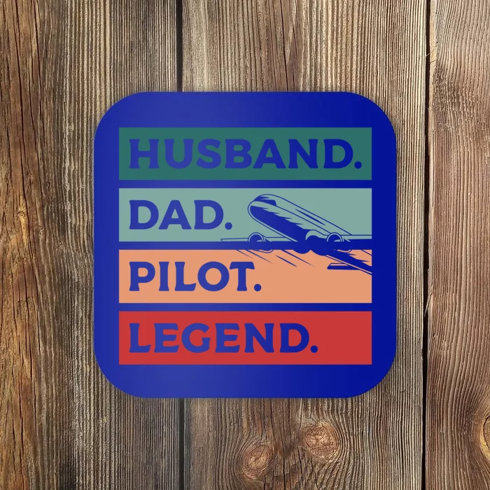 Husband Dad Pilot Legend Aviation Aviator Gift Coaster