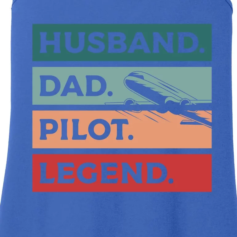 Husband Dad Pilot Legend Aviation Aviator Gift Ladies Essential Tank