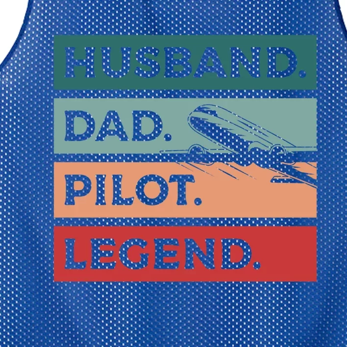 Husband Dad Pilot Legend Aviation Aviator Gift Mesh Reversible Basketball Jersey Tank