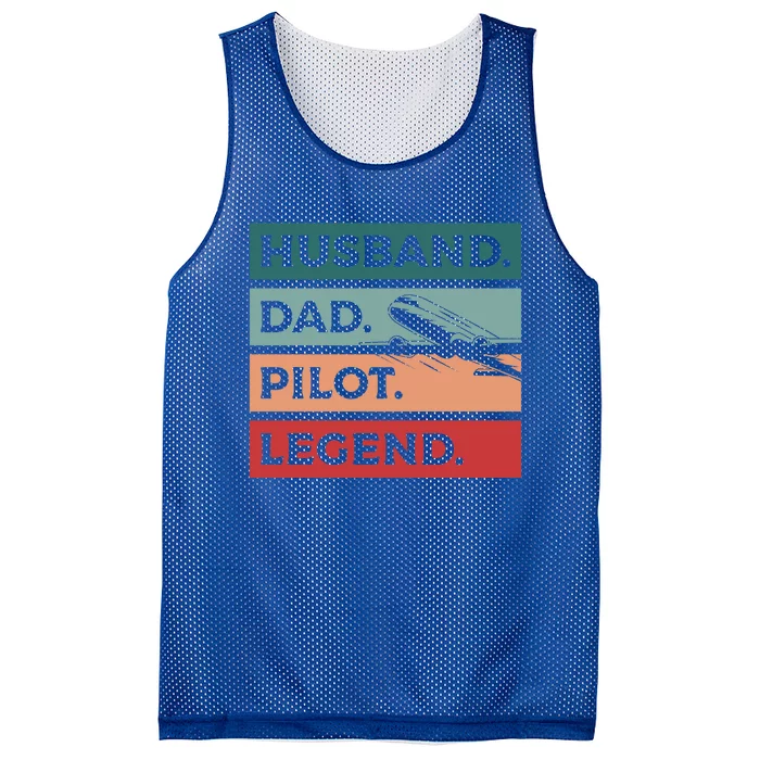 Husband Dad Pilot Legend Aviation Aviator Gift Mesh Reversible Basketball Jersey Tank