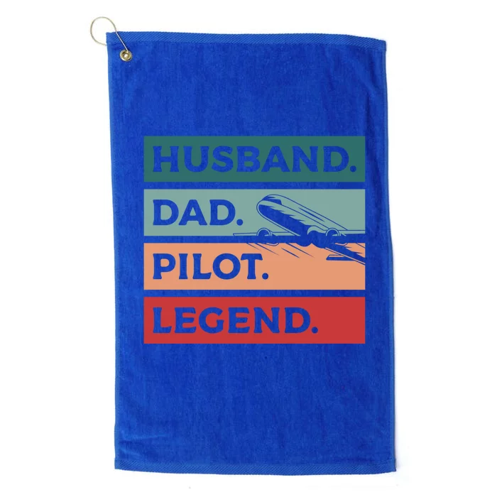 Husband Dad Pilot Legend Aviation Aviator Gift Platinum Collection Golf Towel