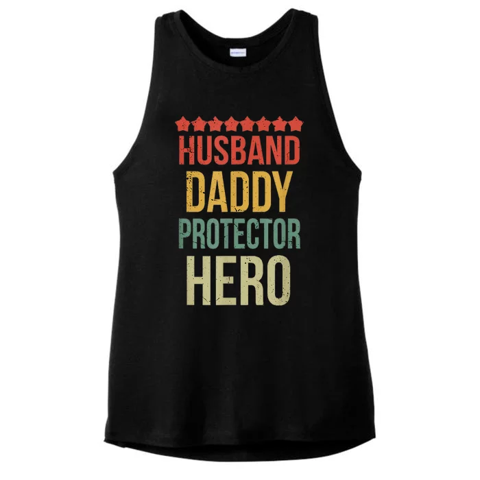 Husband Daddy Protector Hero Ladies Tri-Blend Wicking Tank