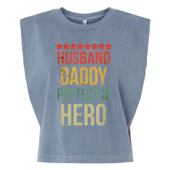 Husband Daddy Protector Hero Garment-Dyed Women's Muscle Tee