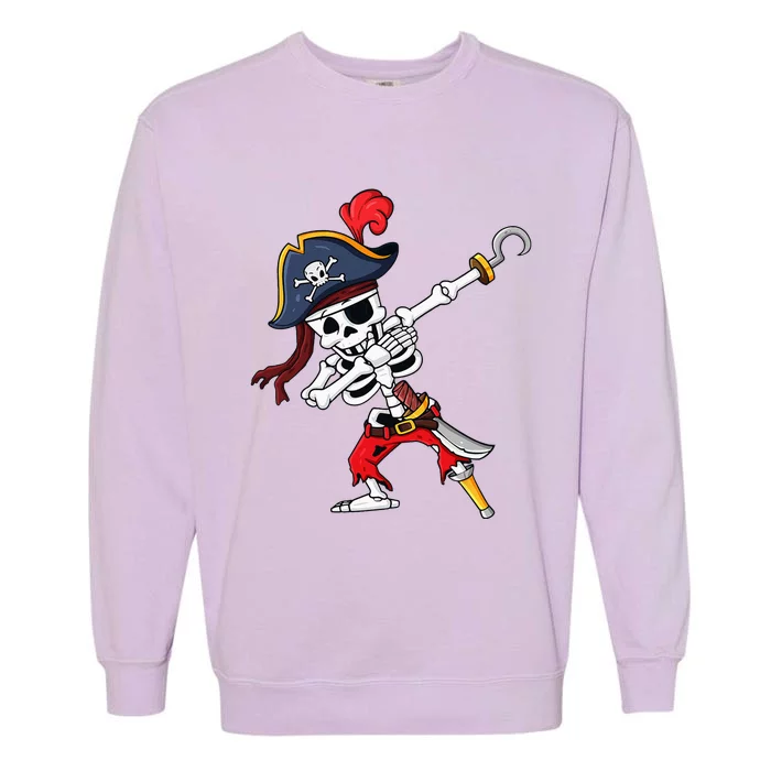 Halloween Dabbing Pirate Skeleton Funny Dab Garment-Dyed Sweatshirt