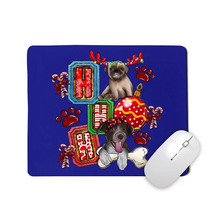 Hohoho Dog Paw Christmas Pajama Cute Holiday Dog Lovers Xmas Gift Mousepad