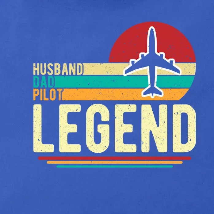 Husband Dad Pilot Legend Funny Fathers Day Quote Funny Gift Zip Tote Bag