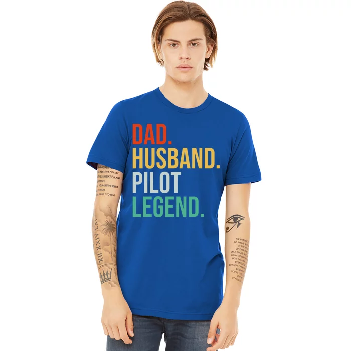 Husband Dad Pilot Legend Retro Father Vintage Father´s Day Gift Premium T-Shirt