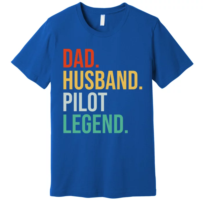 Husband Dad Pilot Legend Retro Father Vintage Father´s Day Gift Premium T-Shirt