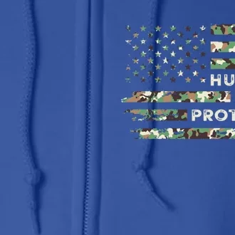 Husband Daddy Protector Hero Camouflage Flag Fathers Day Cool Gift Full Zip Hoodie