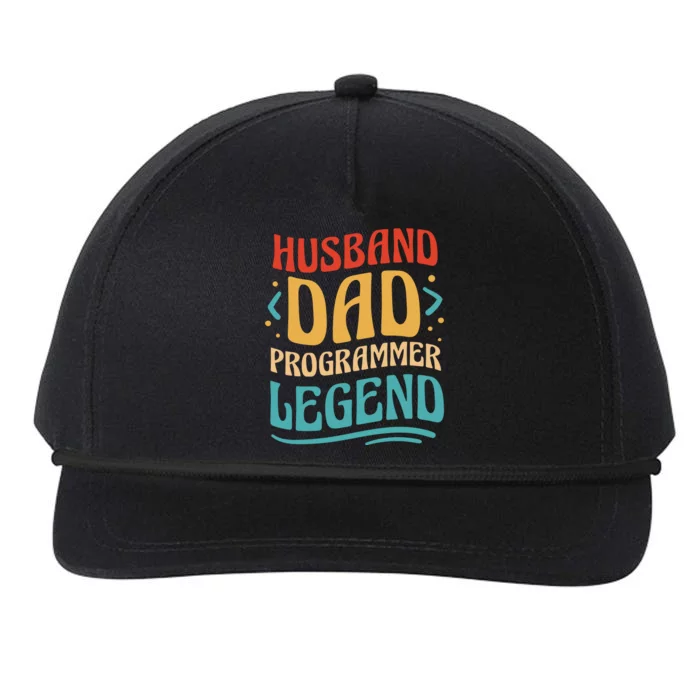 Husband Dad Programmer Legend Snapback Five-Panel Rope Hat