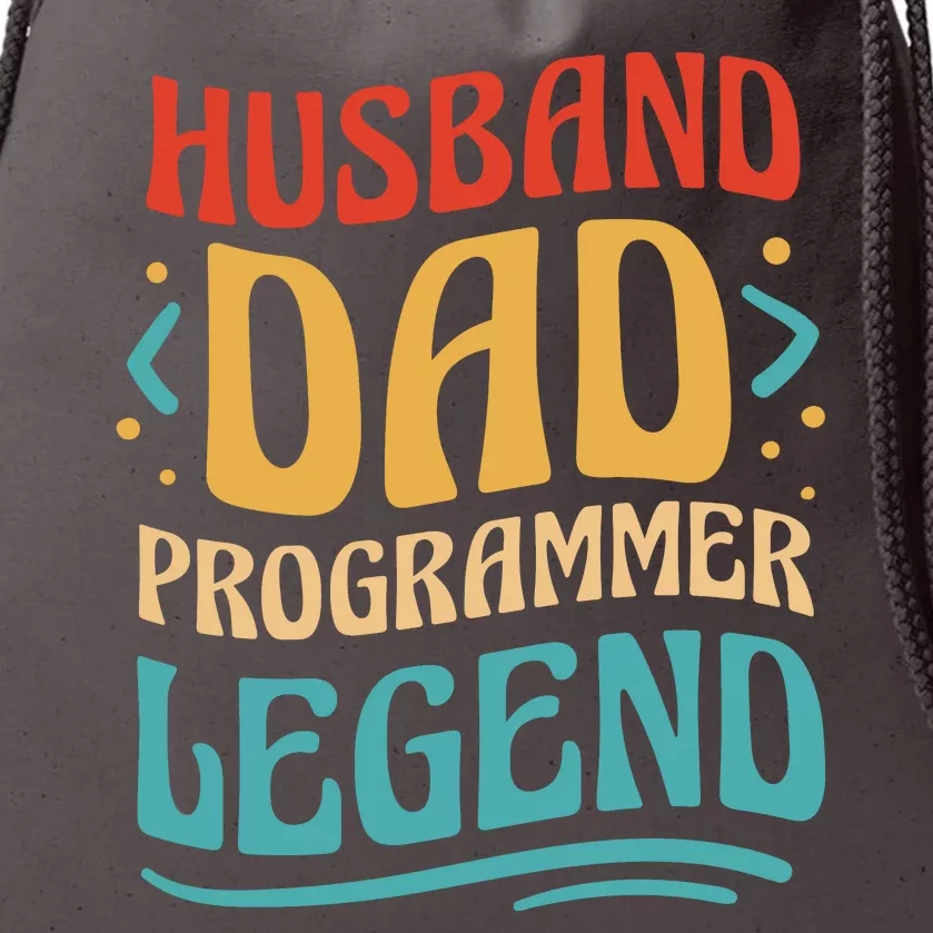 Husband Dad Programmer Legend Drawstring Bag