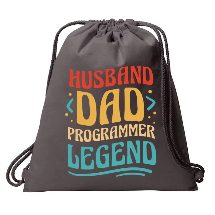 Husband Dad Programmer Legend Drawstring Bag