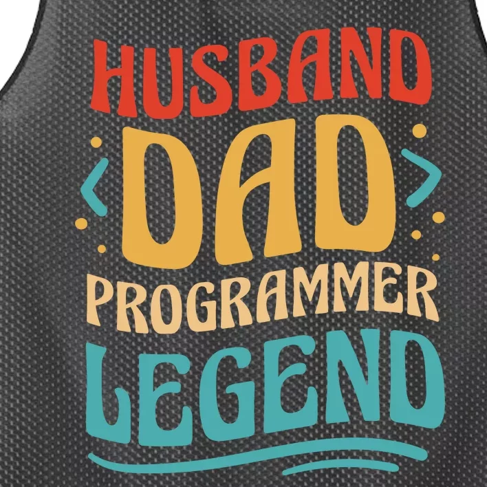 Husband Dad Programmer Legend Mesh Reversible Basketball Jersey Tank