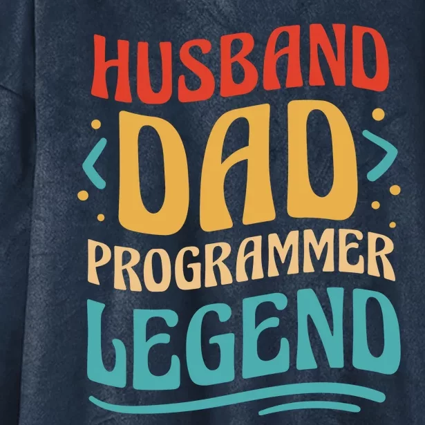 Husband Dad Programmer Legend Hooded Wearable Blanket