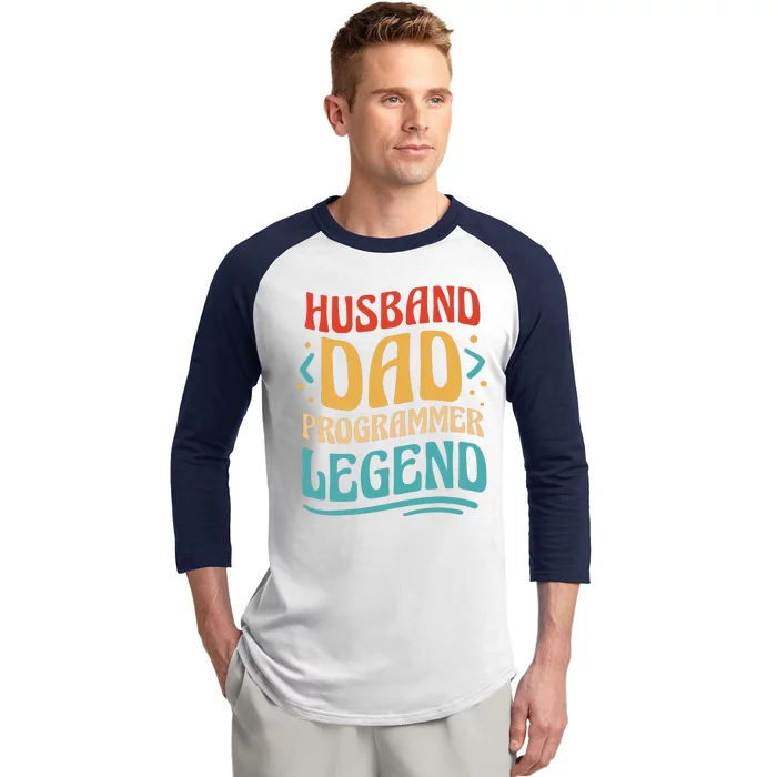 Husband Dad Programmer Legend Baseball Sleeve Shirt