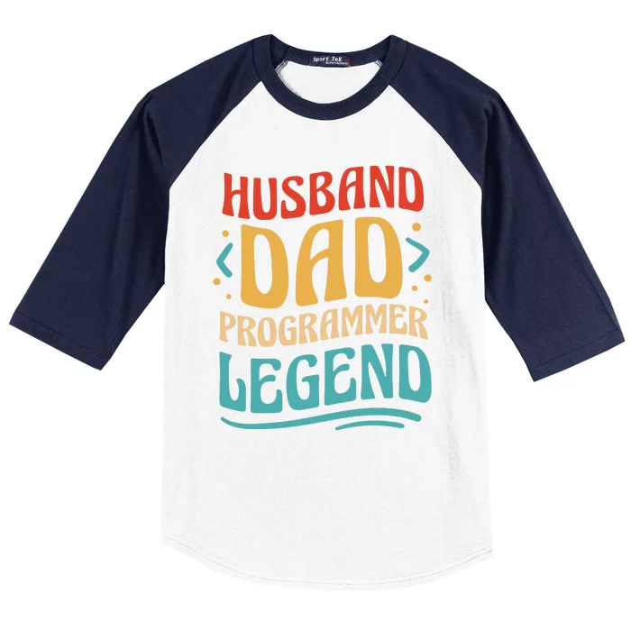 Husband Dad Programmer Legend Baseball Sleeve Shirt