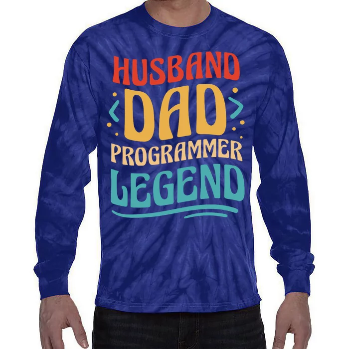 Husband Dad Programmer Legend Tie-Dye Long Sleeve Shirt