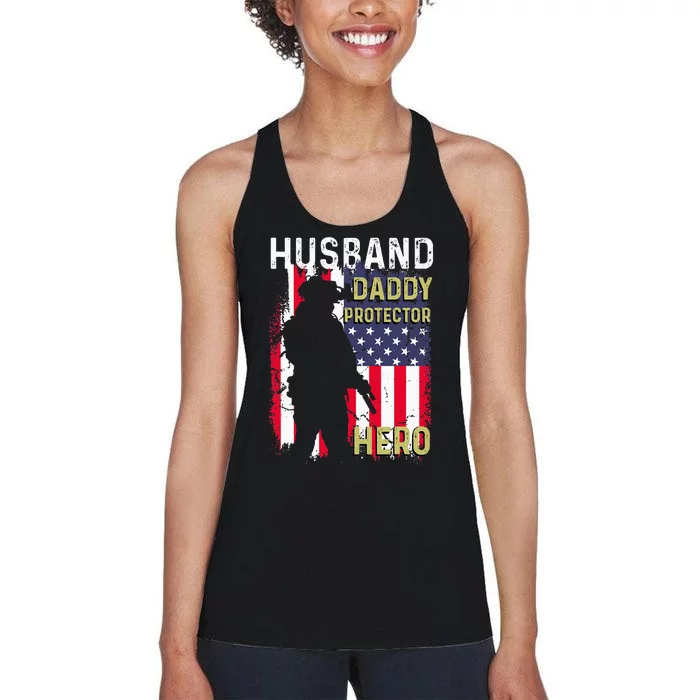 Husband Daddy Protector Women's Racerback Tank