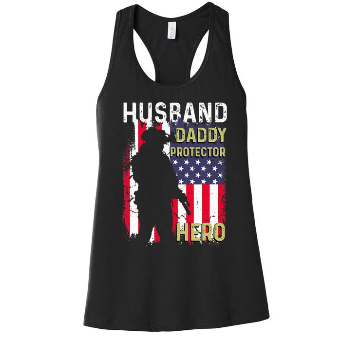 Husband Daddy Protector Women's Racerback Tank