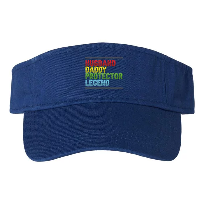 Husband Daddy Protector Legend Fathers Day Cool Gift Valucap Bio-Washed Visor