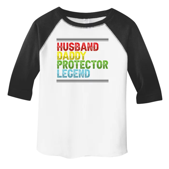 Husband Daddy Protector Legend Fathers Day Cool Gift Toddler Fine Jersey T-Shirt