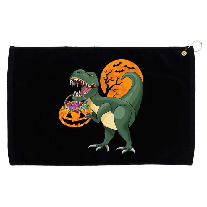 Halloween Dinosaur Pumpkin Scary T Rex Grommeted Golf Towel