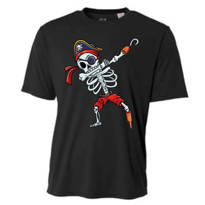 Halloween Dabbing Pirate Skeleton Funny Dab Cooling Performance Crew T-Shirt