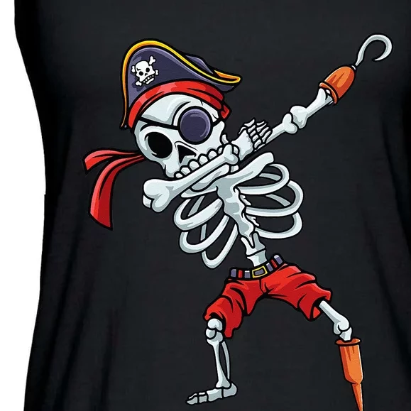 Halloween Dabbing Pirate Skeleton Funny Dab Ladies Essential Flowy Tank