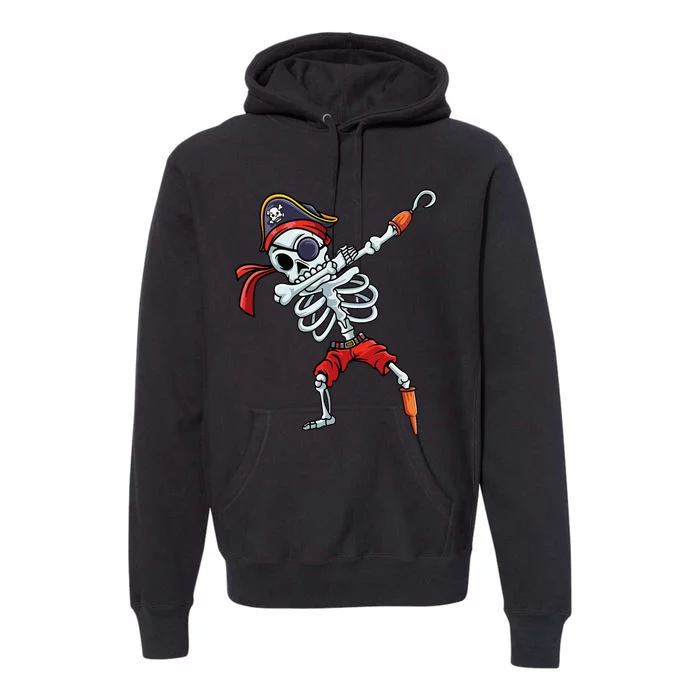 Halloween Dabbing Pirate Skeleton Funny Dab Premium Hoodie