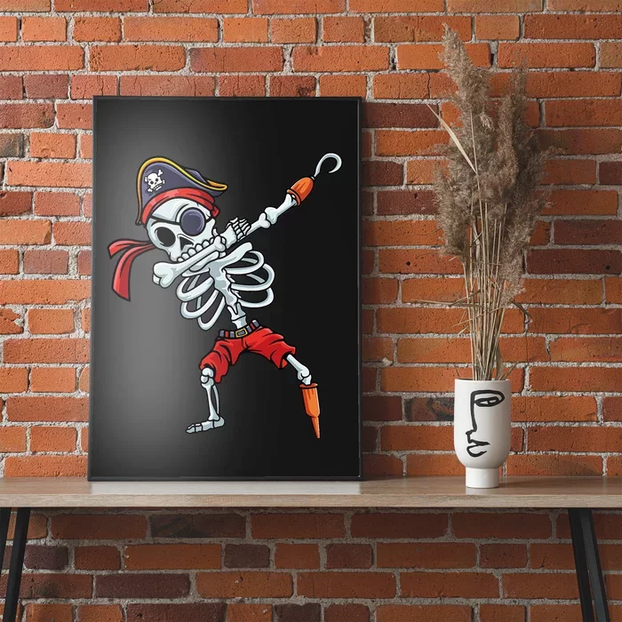 Halloween Dabbing Pirate Skeleton Funny Dab Poster