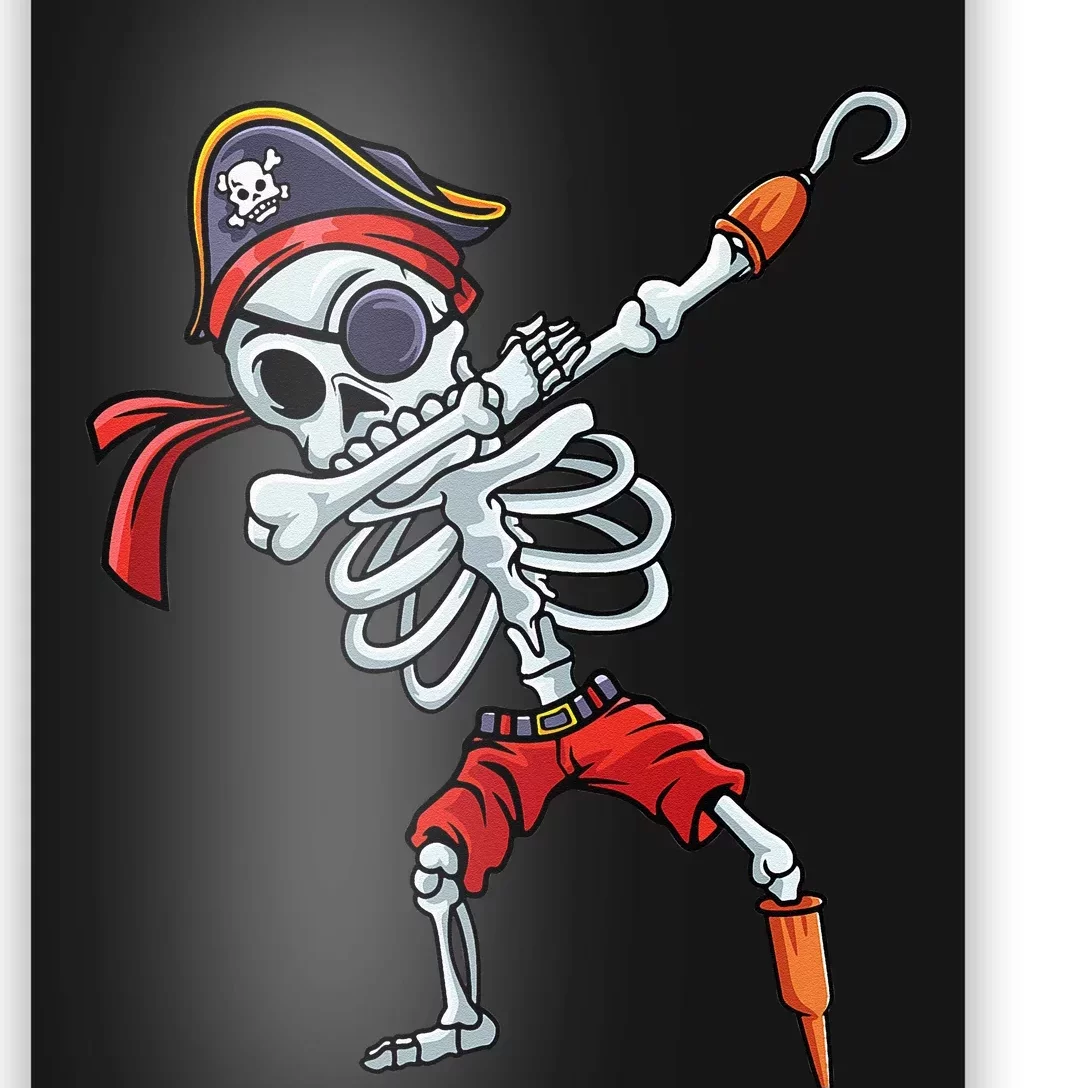 Halloween Dabbing Pirate Skeleton Funny Dab Poster