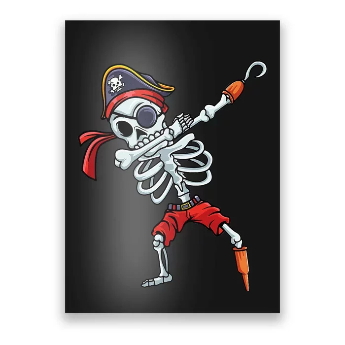 Halloween Dabbing Pirate Skeleton Funny Dab Poster