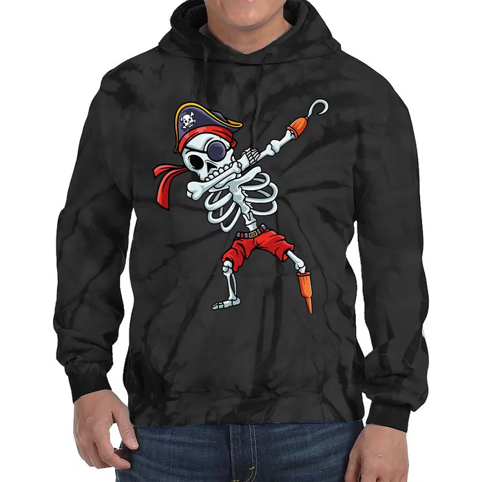 Halloween Dabbing Pirate Skeleton Funny Dab Tie Dye Hoodie