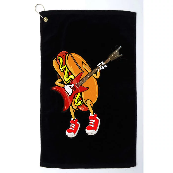 Hot Dog Playing Guitarist Player Uke Ukulele Hotdog Platinum Collection Golf Towel