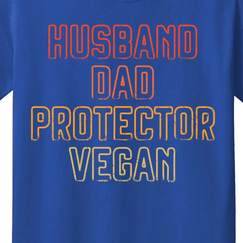 Husband Dad Protector Vegan Vegetable Diet Father's Day Gift Kids T-Shirt