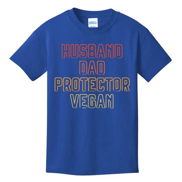 Husband Dad Protector Vegan Vegetable Diet Father's Day Gift Kids T-Shirt