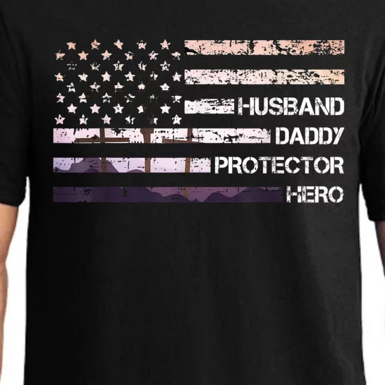 Husband Daddy Protector Hero Fathers Day Dad Gift Papa Idea Pajama Set