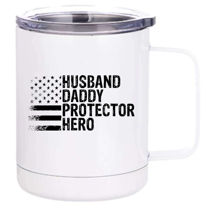 Husband Daddy Protector Hero Front & Back 12oz Stainless Steel Tumbler Cup