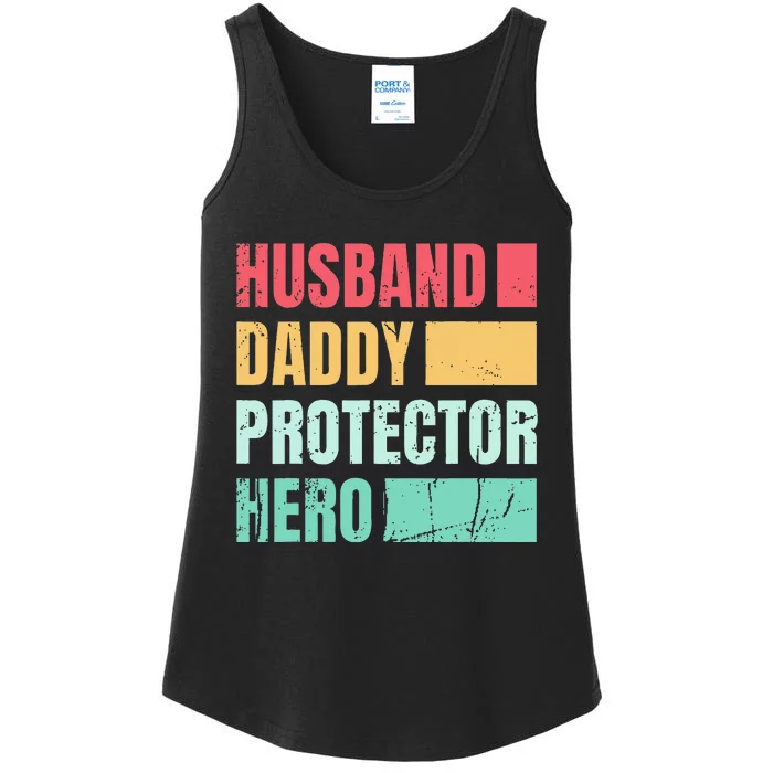 Husband Daddy Protector Hero Ladies Essential Tank