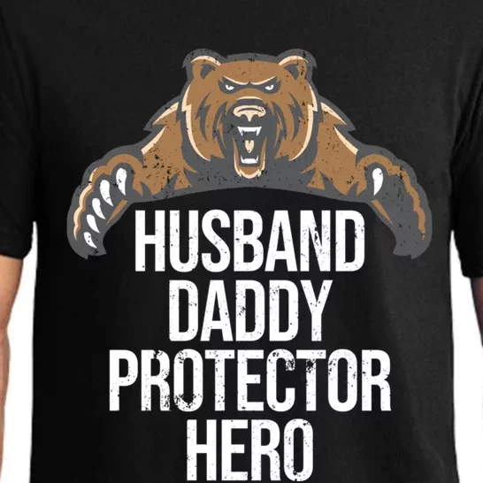 Husband Daddy Protector Hero Cool Bear Father Dad Cool Gift Pajama Set