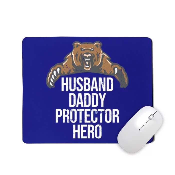 Husband Daddy Protector Hero Cool Bear Father Dad Cool Gift Mousepad