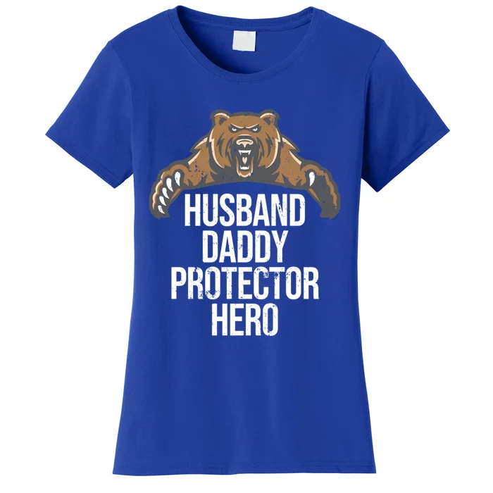 Husband Daddy Protector Hero Cool Bear Father Dad Cool Gift Women's T-Shirt